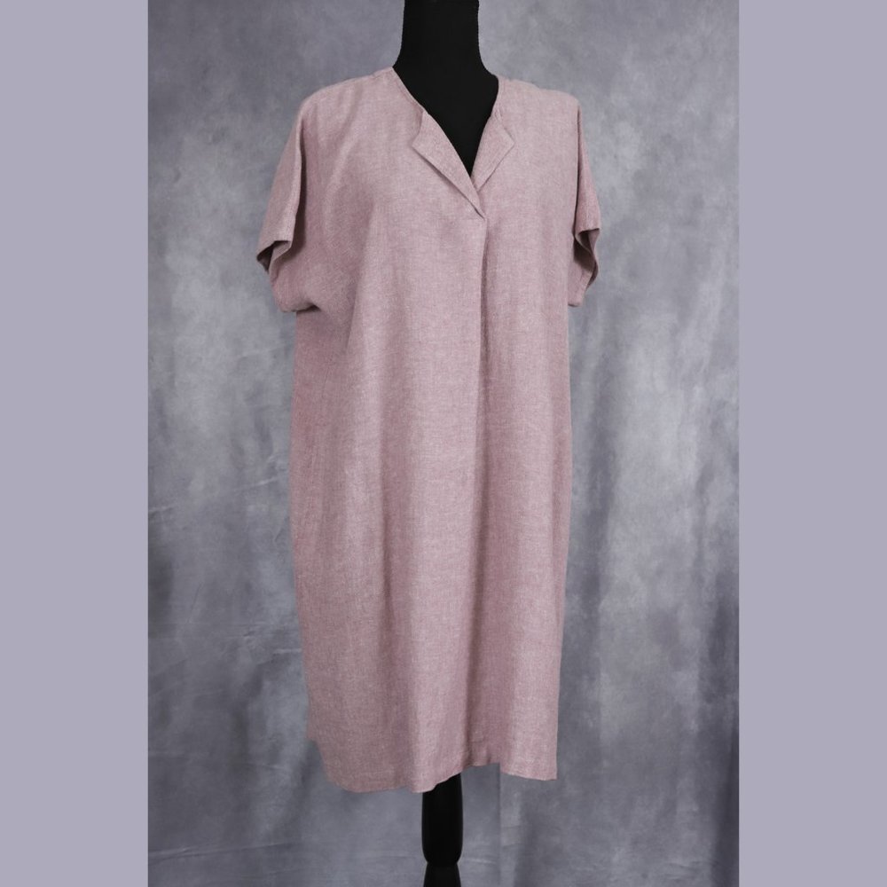 J. Jill Relaxed Fit Red Woven Linen Dress